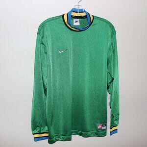 3/$188❤️vintage 1997 Nike Goalkeeper Jersey Green Yellow Teal Soccer Shirt USA